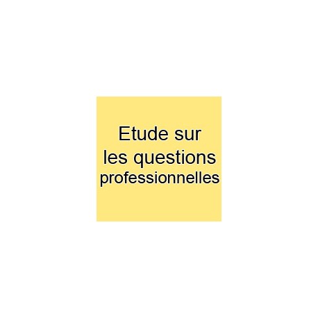 Etude sur les questions professionnelles