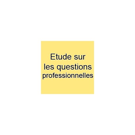 Etude sur les questions professionnelles